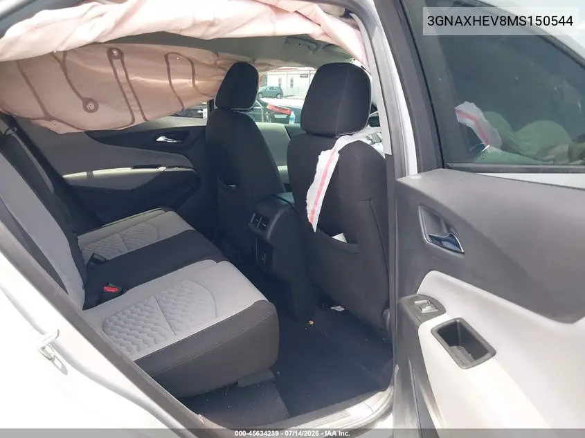 2021 Chevrolet Equinox Fwd Ls VIN: 3GNAXHEV8MS150544 Lot: 45634239