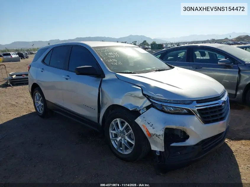 3GNAXHEV5NS154472 2022 Chevrolet Equinox Fwd Ls