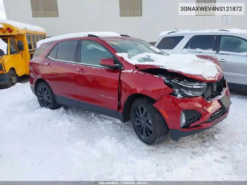 3GNAXWEV4NS121872 2022 Chevrolet Equinox Awd Rs
