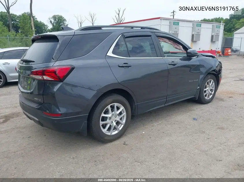 2022 Chevrolet Equinox Awd Lt VIN: 3GNAXUEV6NS191765 Lot: 45492590
