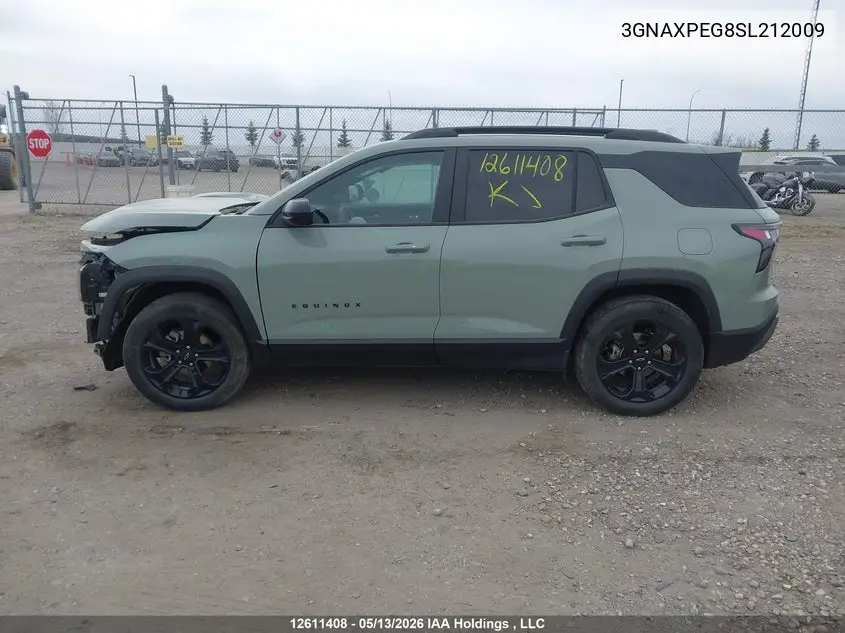 2025 Chevrolet Equinox Lt Awd VIN: 3GNAXPEG8SL212009 Lot: 12611408x