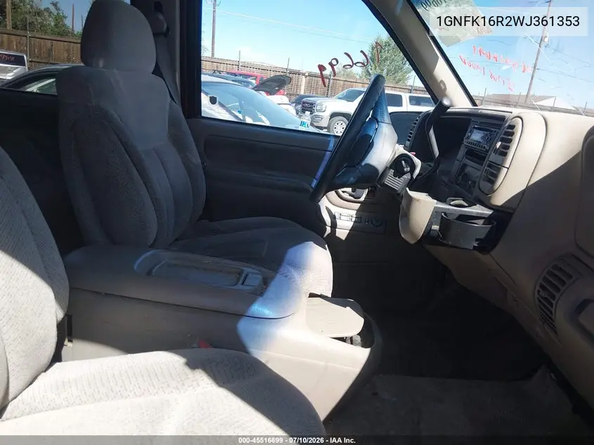 1998 Chevrolet Suburban 1500 VIN: 1GNFK16R2WJ361353 Lot: 45516699