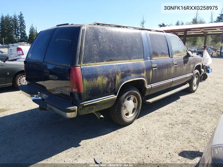 1999 Chevrolet Suburban 1500 Lt VIN: 3GNFK16RXXG258975 Lot: 45274943
