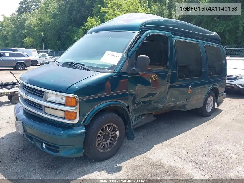1999 Chevrolet Express Van VIN: 1GBFG15R4X1140158 Lot: 45670194