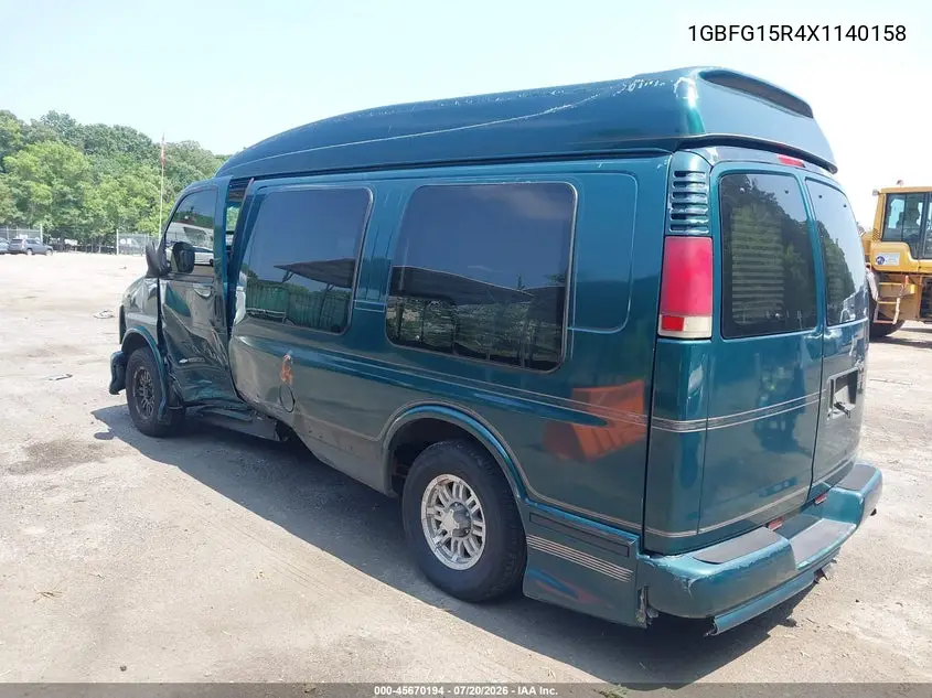 1999 Chevrolet Express Van VIN: 1GBFG15R4X1140158 Lot: 45670194