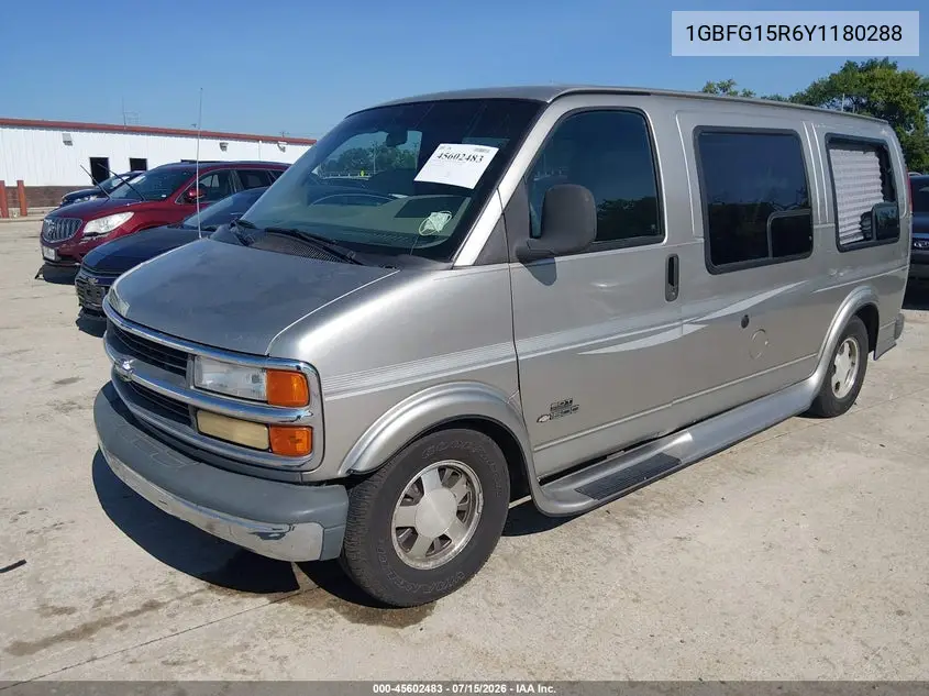 2000 Chevrolet Express Upfitter Pkg. VIN: 1GBFG15R6Y1180288 Lot: 45602483