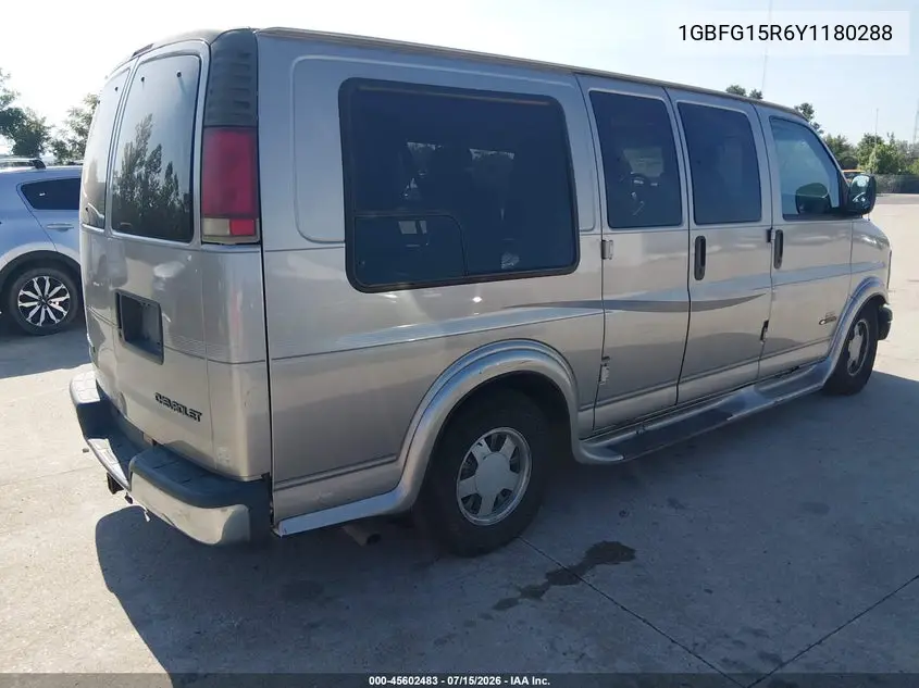 2000 Chevrolet Express Upfitter Pkg. VIN: 1GBFG15R6Y1180288 Lot: 45602483