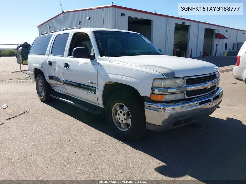2000 Chevrolet Suburban 1500 Ls VIN: 3GNFK16TXYG188777 Lot: 45615469
