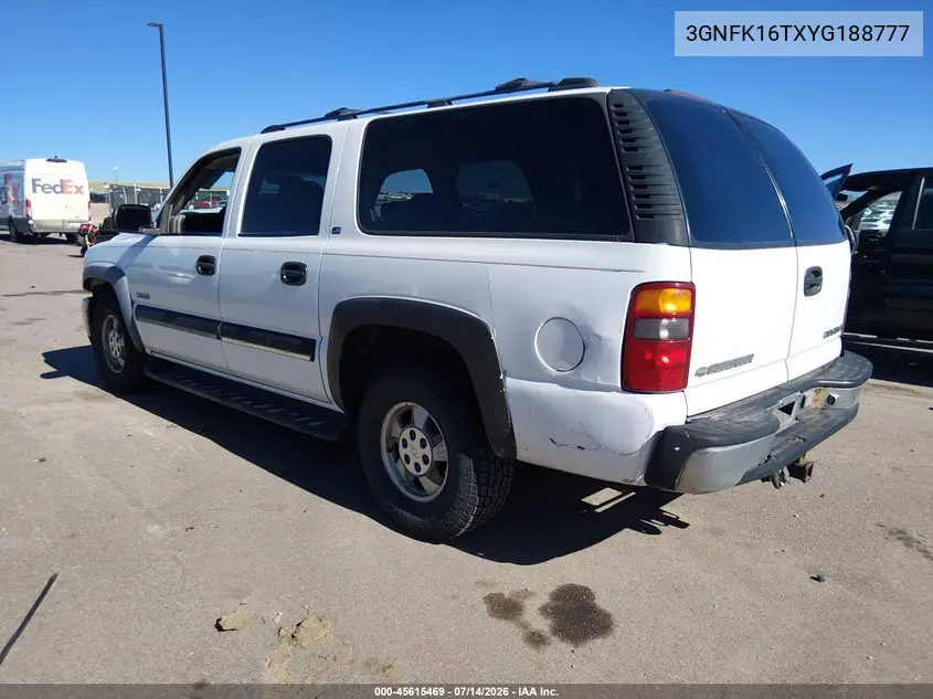 2000 Chevrolet Suburban 1500 Ls VIN: 3GNFK16TXYG188777 Lot: 45615469