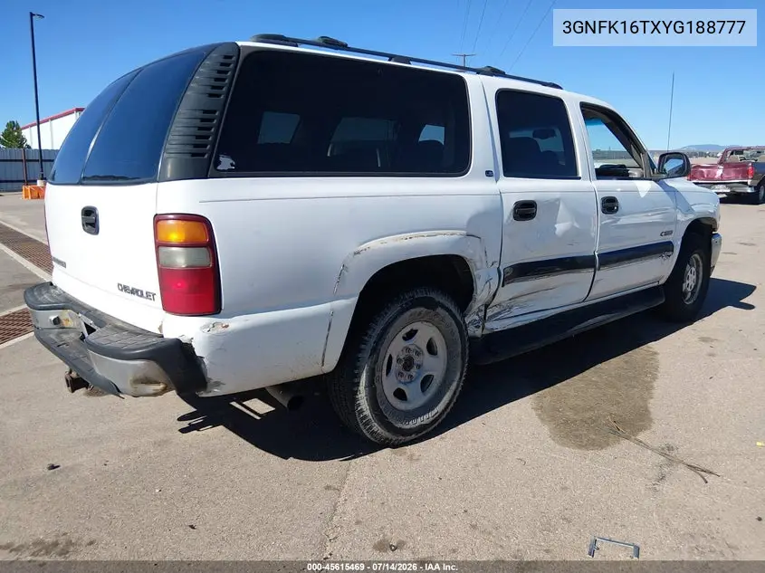 2000 Chevrolet Suburban 1500 Ls VIN: 3GNFK16TXYG188777 Lot: 45615469