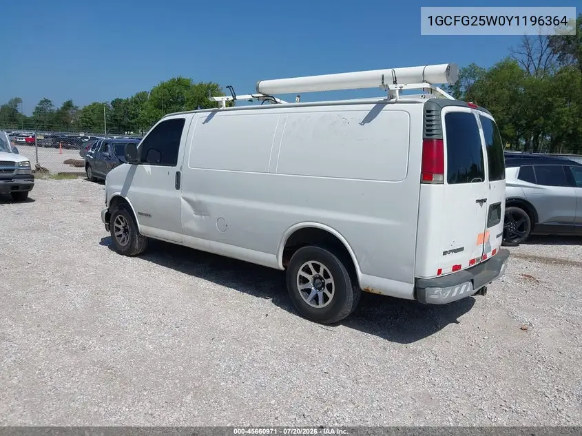 2000 Chevrolet Express VIN: 1GCFG25W0Y1196364 Lot: 45660971