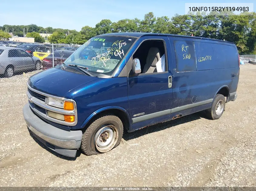2000 Chevrolet Express VIN: 1GNFG15R2Y1194983 Lot: 45677783