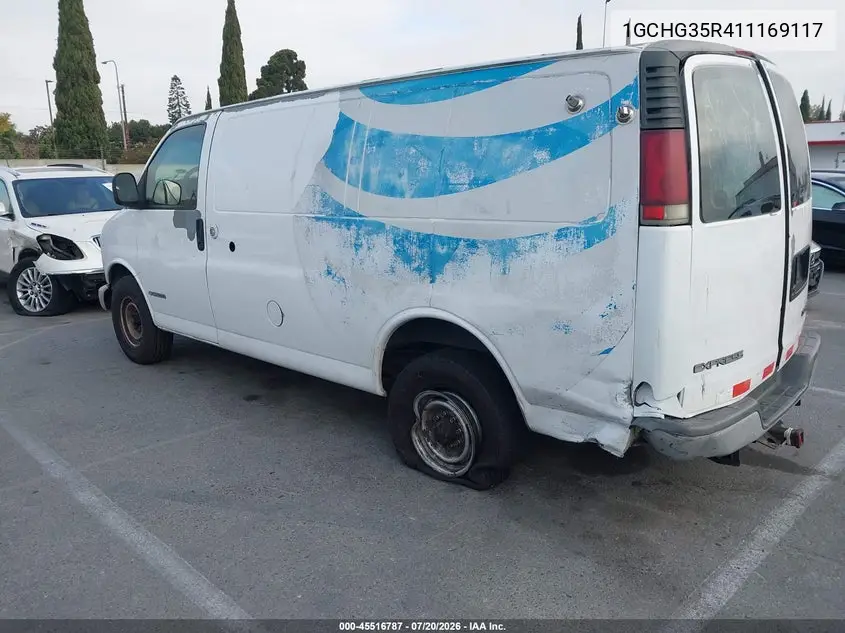 2001 Chevrolet Express VIN: 1GCHG35R411169117 Lot: 45516787
