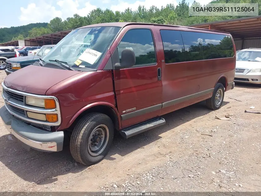 2001 Chevrolet Express VIN: 1GAHG39R511125064 Lot: 45543208