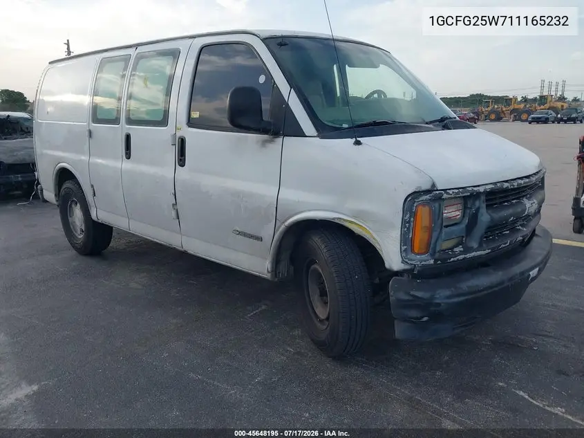 2001 Chevrolet Express VIN: 1GCFG25W711165232 Lot: 45648195