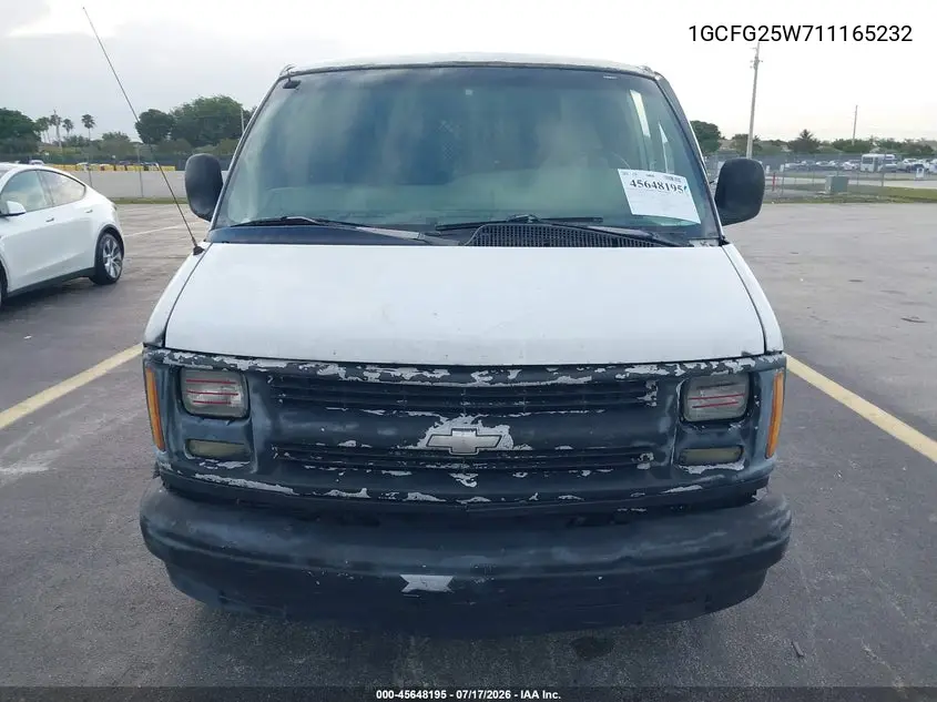 2001 Chevrolet Express VIN: 1GCFG25W711165232 Lot: 45648195