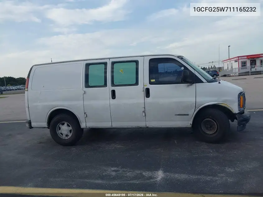 2001 Chevrolet Express VIN: 1GCFG25W711165232 Lot: 45648195