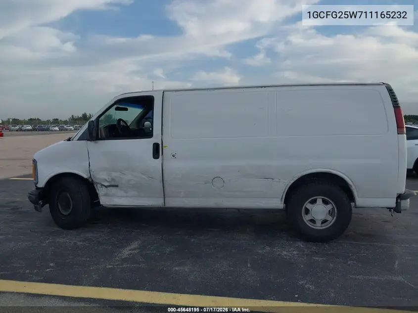 2001 Chevrolet Express VIN: 1GCFG25W711165232 Lot: 45648195