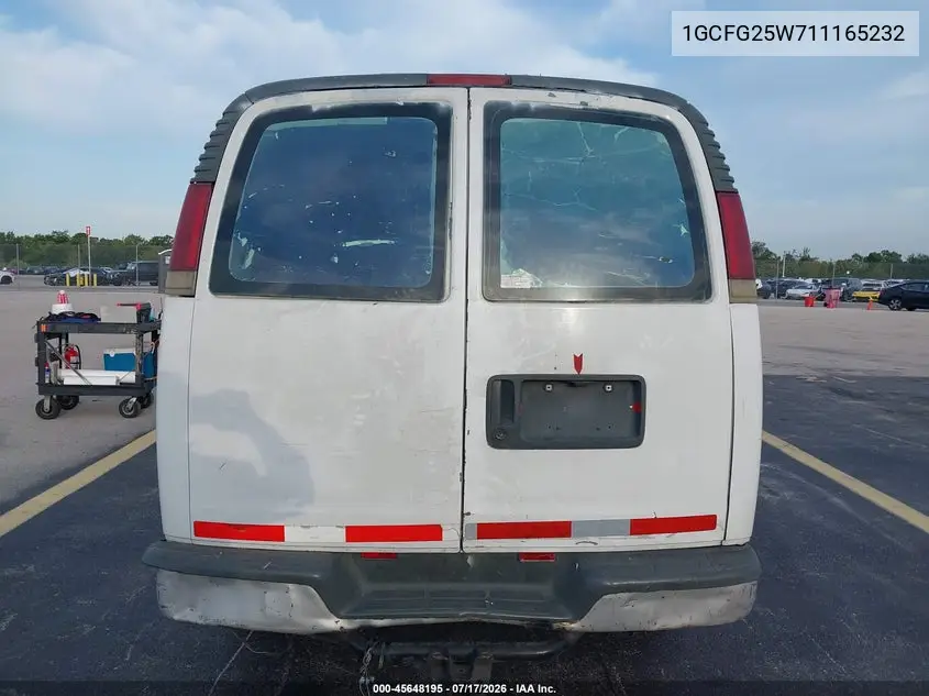 2001 Chevrolet Express VIN: 1GCFG25W711165232 Lot: 45648195