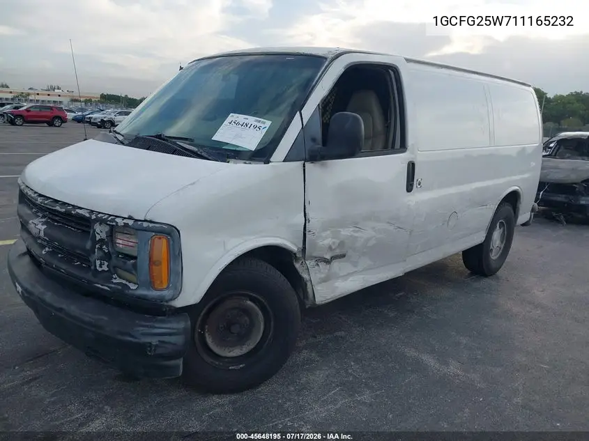 2001 Chevrolet Express VIN: 1GCFG25W711165232 Lot: 45648195
