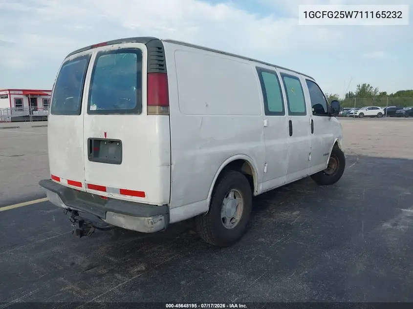 2001 Chevrolet Express VIN: 1GCFG25W711165232 Lot: 45648195