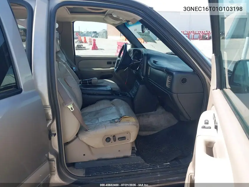 2001 Chevrolet Suburban 1500 Lt VIN: 3GNEC16T01G103198 Lot: 45682400