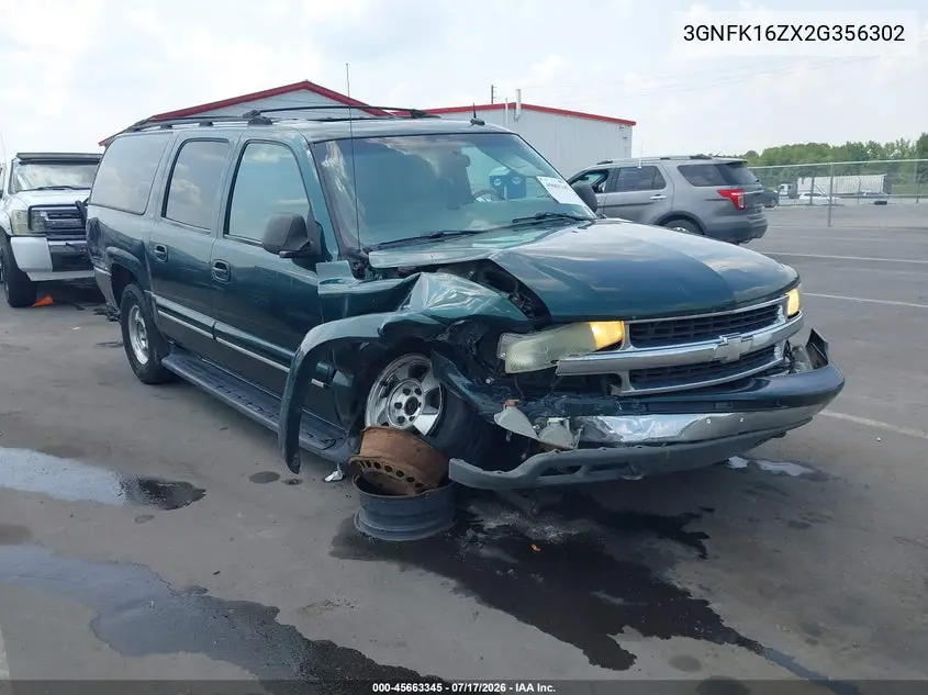 2002 Chevrolet Suburban 1500 Lt VIN: 3GNFK16ZX2G356302 Lot: 45663345