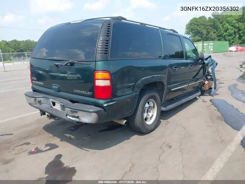 2002 Chevrolet Suburban 1500 Lt VIN: 3GNFK16ZX2G356302 Lot: 45663345