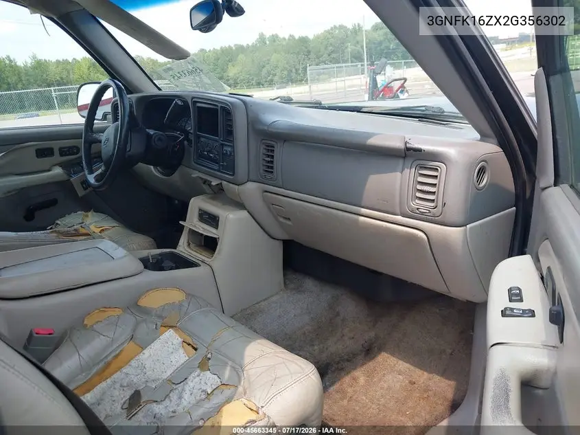 2002 Chevrolet Suburban 1500 Lt VIN: 3GNFK16ZX2G356302 Lot: 45663345