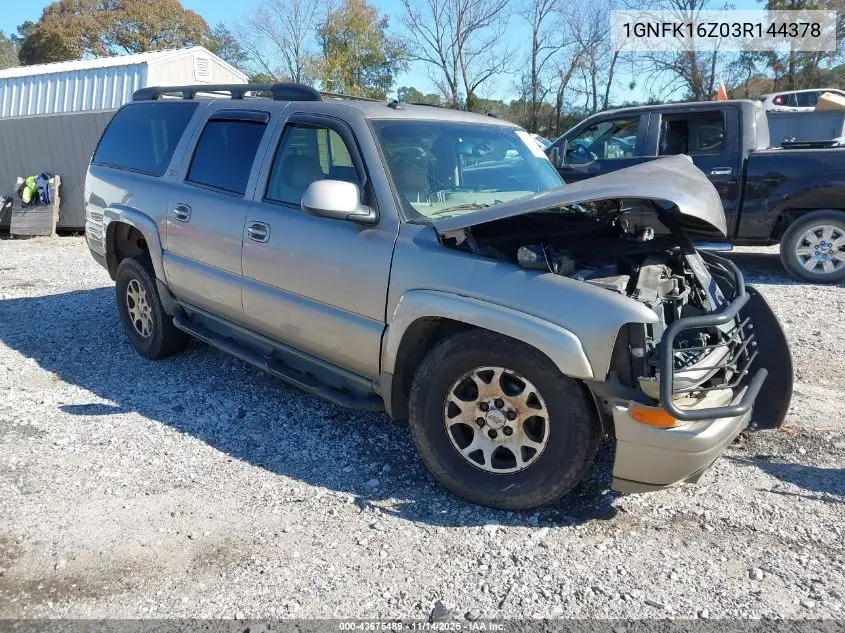 1GNFK16Z03R144378 2003 Chevrolet Suburban 1500 Z71
