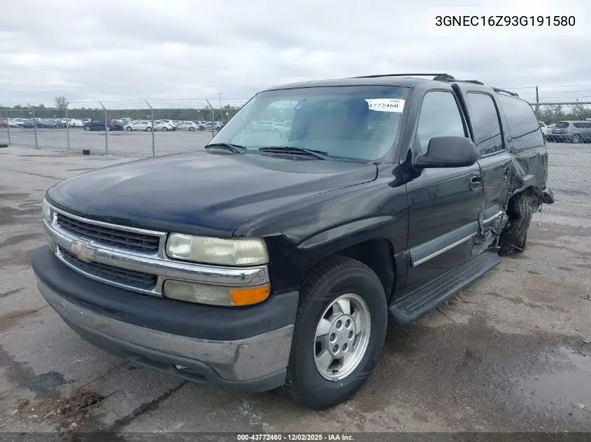 3GNEC16Z93G191580 2003 Chevrolet Suburban 1500 Ls
