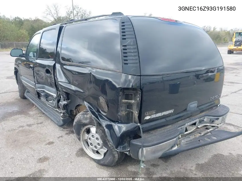 3GNEC16Z93G191580 2003 Chevrolet Suburban 1500 Ls