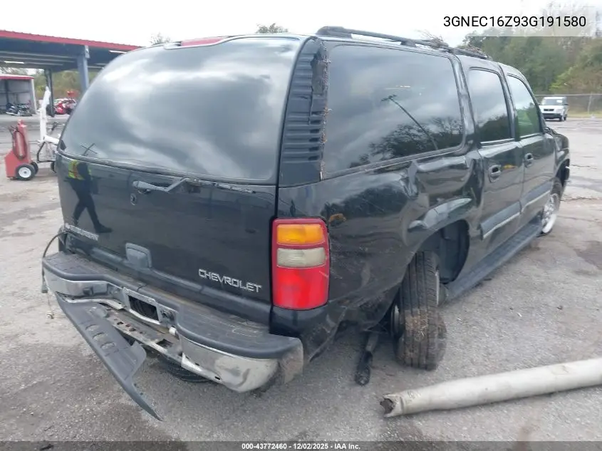 3GNEC16Z93G191580 2003 Chevrolet Suburban 1500 Ls