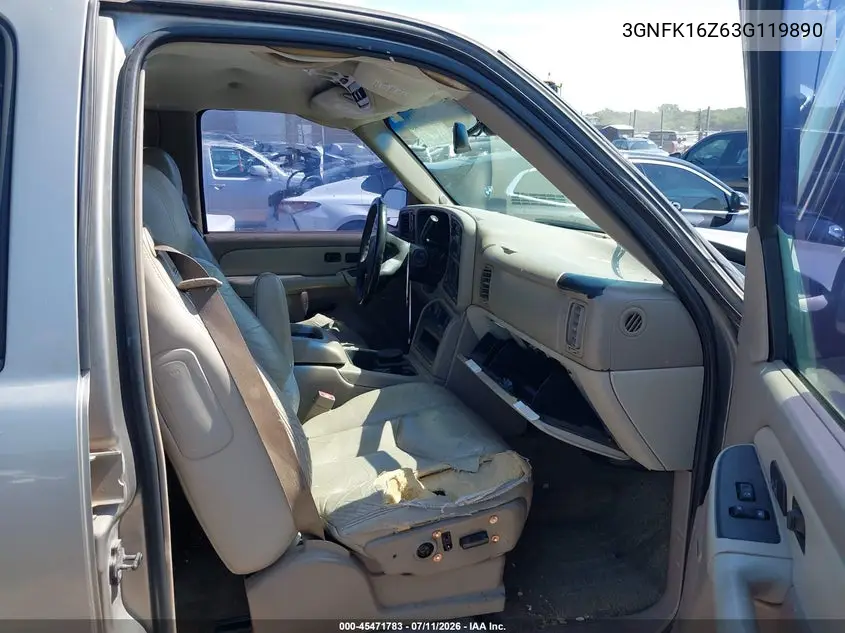 2003 Chevrolet Suburban 1500 Lt VIN: 3GNFK16Z63G119890 Lot: 45471783