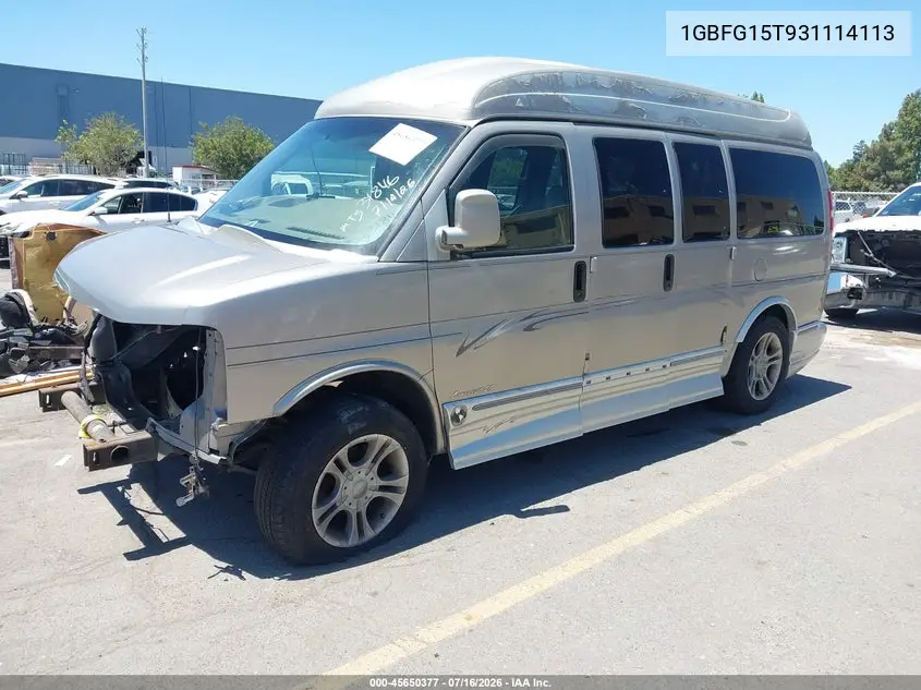 2003 Chevrolet Express Upfitter VIN: 1GBFG15T931114113 Lot: 45650377