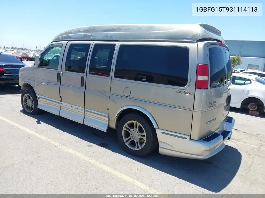 2003 Chevrolet Express Upfitter VIN: 1GBFG15T931114113 Lot: 45650377