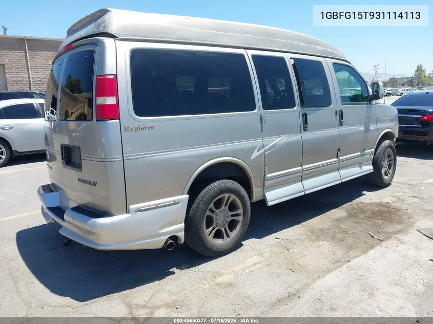 2003 Chevrolet Express Upfitter VIN: 1GBFG15T931114113 Lot: 45650377
