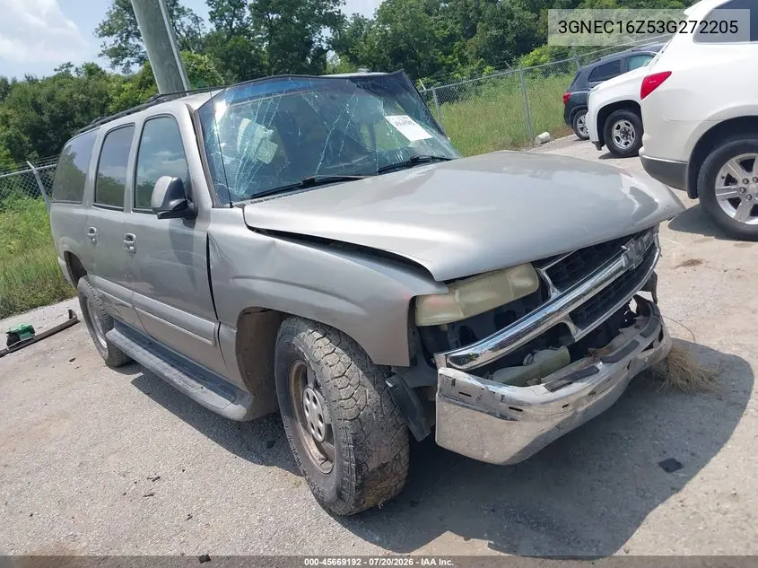 2003 Chevrolet Suburban 1500 Lt VIN: 3GNEC16Z53G272205 Lot: 45669192