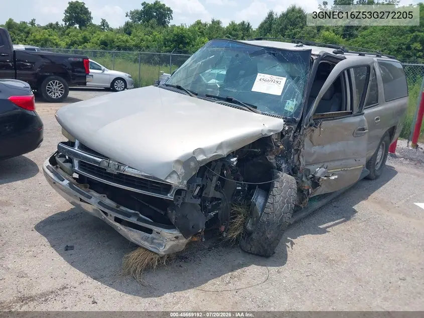 2003 Chevrolet Suburban 1500 Lt VIN: 3GNEC16Z53G272205 Lot: 45669192