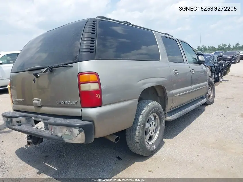 2003 Chevrolet Suburban 1500 Lt VIN: 3GNEC16Z53G272205 Lot: 45669192