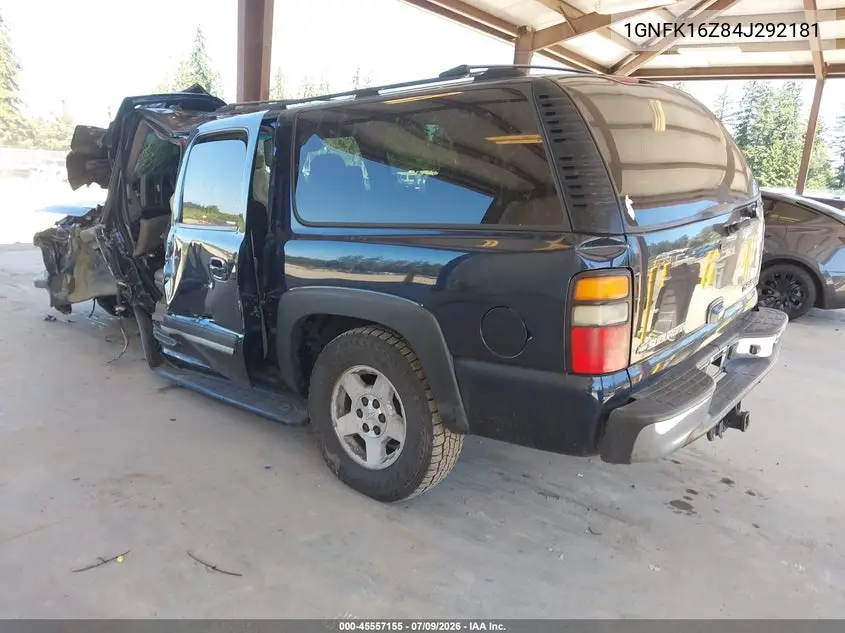 2004 Chevrolet Suburban 1500 Lt VIN: 1GNFK16Z84J292181 Lot: 45557155