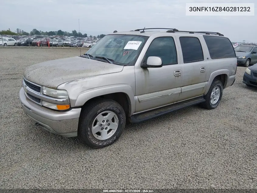 2004 Chevrolet Suburban 1500 Lt VIN: 3GNFK16Z84G281232 Lot: 45687043