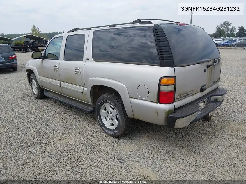 2004 Chevrolet Suburban 1500 Lt VIN: 3GNFK16Z84G281232 Lot: 45687043
