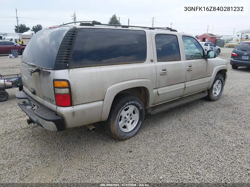 2004 Chevrolet Suburban 1500 Lt VIN: 3GNFK16Z84G281232 Lot: 45687043