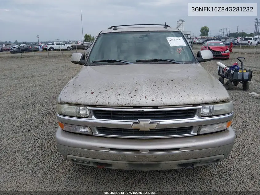 2004 Chevrolet Suburban 1500 Lt VIN: 3GNFK16Z84G281232 Lot: 45687043