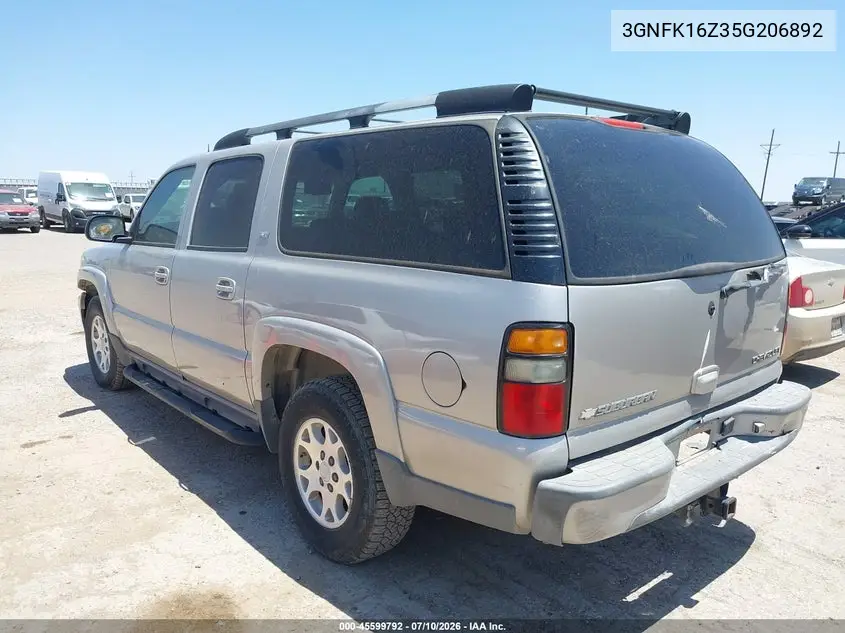 2005 Chevrolet Suburban 1500 Z71 VIN: 3GNFK16Z35G206892 Lot: 45599792