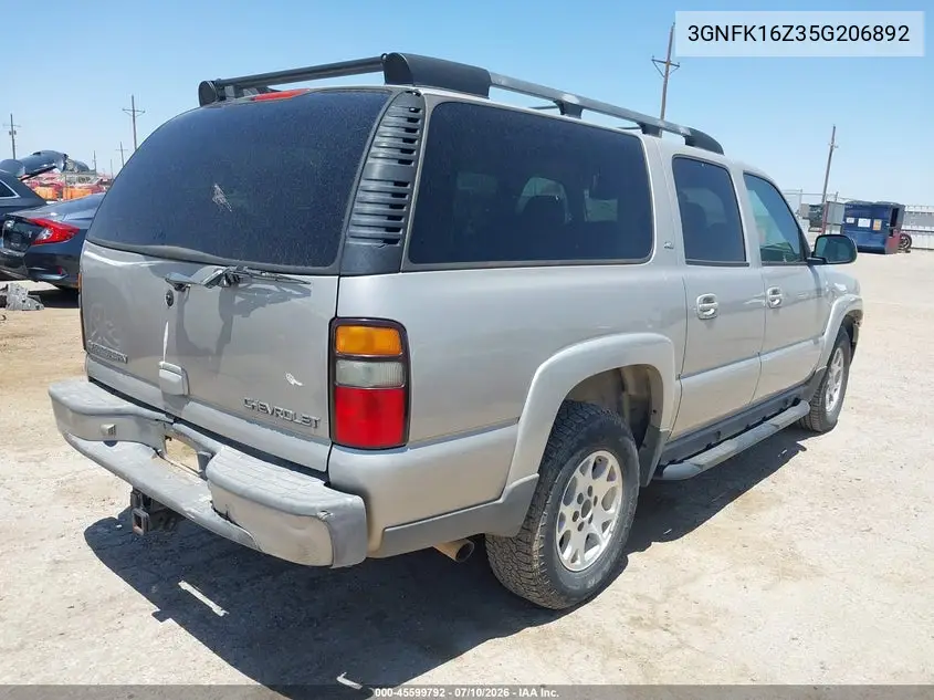 2005 Chevrolet Suburban 1500 Z71 VIN: 3GNFK16Z35G206892 Lot: 45599792