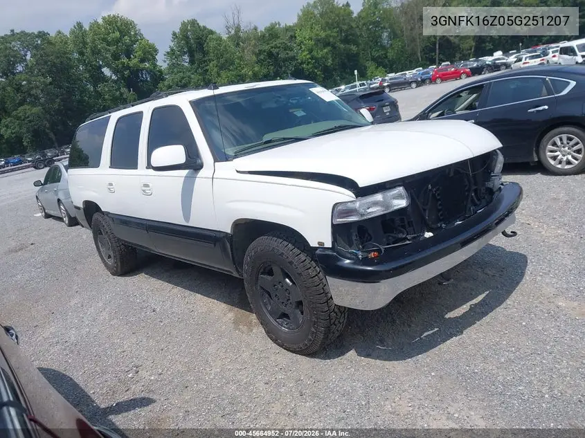 2005 Chevrolet Suburban 1500 Lt VIN: 3GNFK16Z05G251207 Lot: 45664952