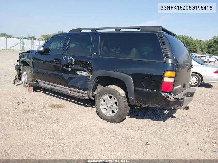 2005 Chevrolet Suburban 1500 Z71 VIN: 3GNFK16Z05G196418 Lot: 45668877