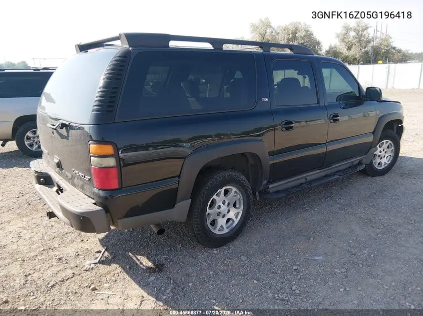 2005 Chevrolet Suburban 1500 Z71 VIN: 3GNFK16Z05G196418 Lot: 45668877